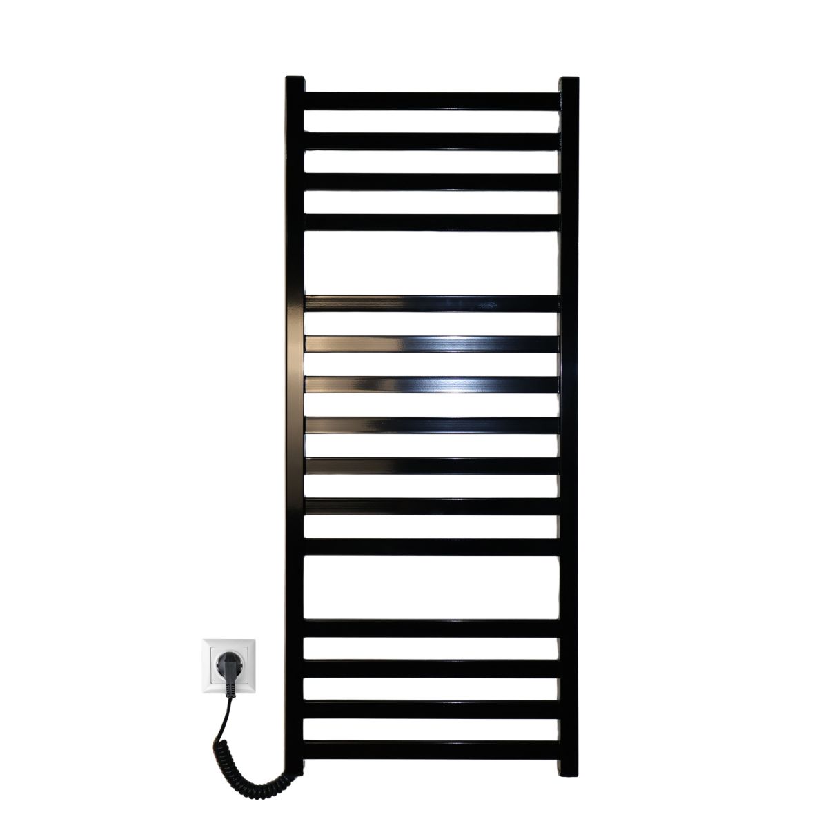 Рушникосушарка електрична Carino RICARDO з кнопкою Чорний глянець 1190*490