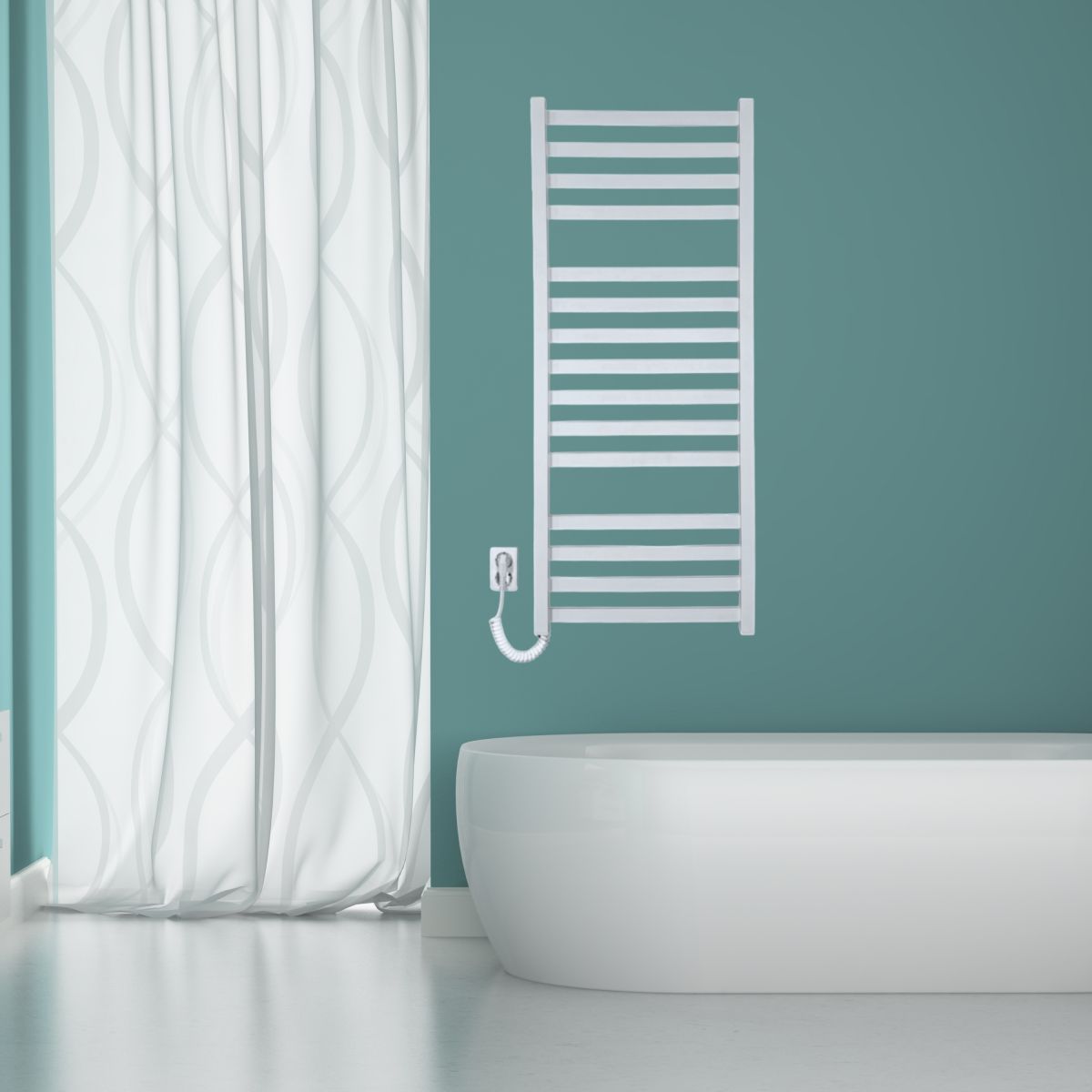 Рушникосушарка електрична Carino RICARDO з кнопкою Білий матовий 1190*490