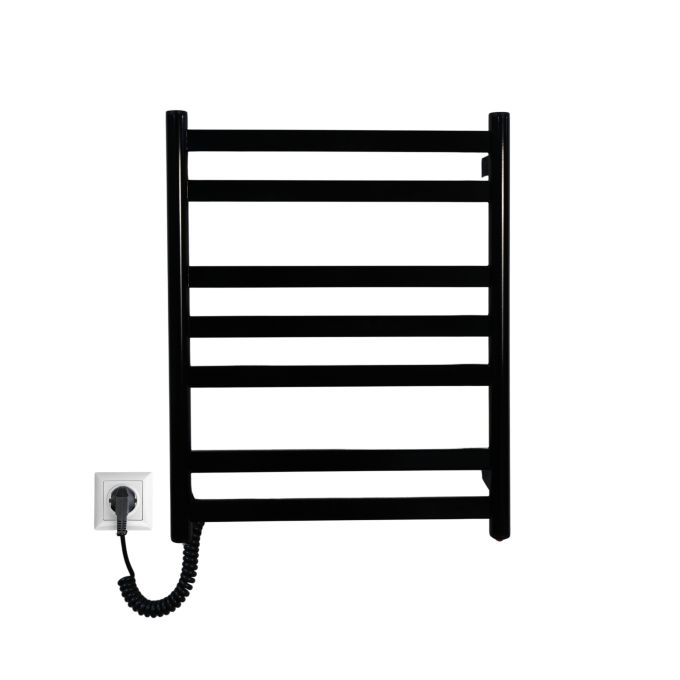 Рушникосушарка електрична Carino MIA з кнопкою Чорний глянець 590*490