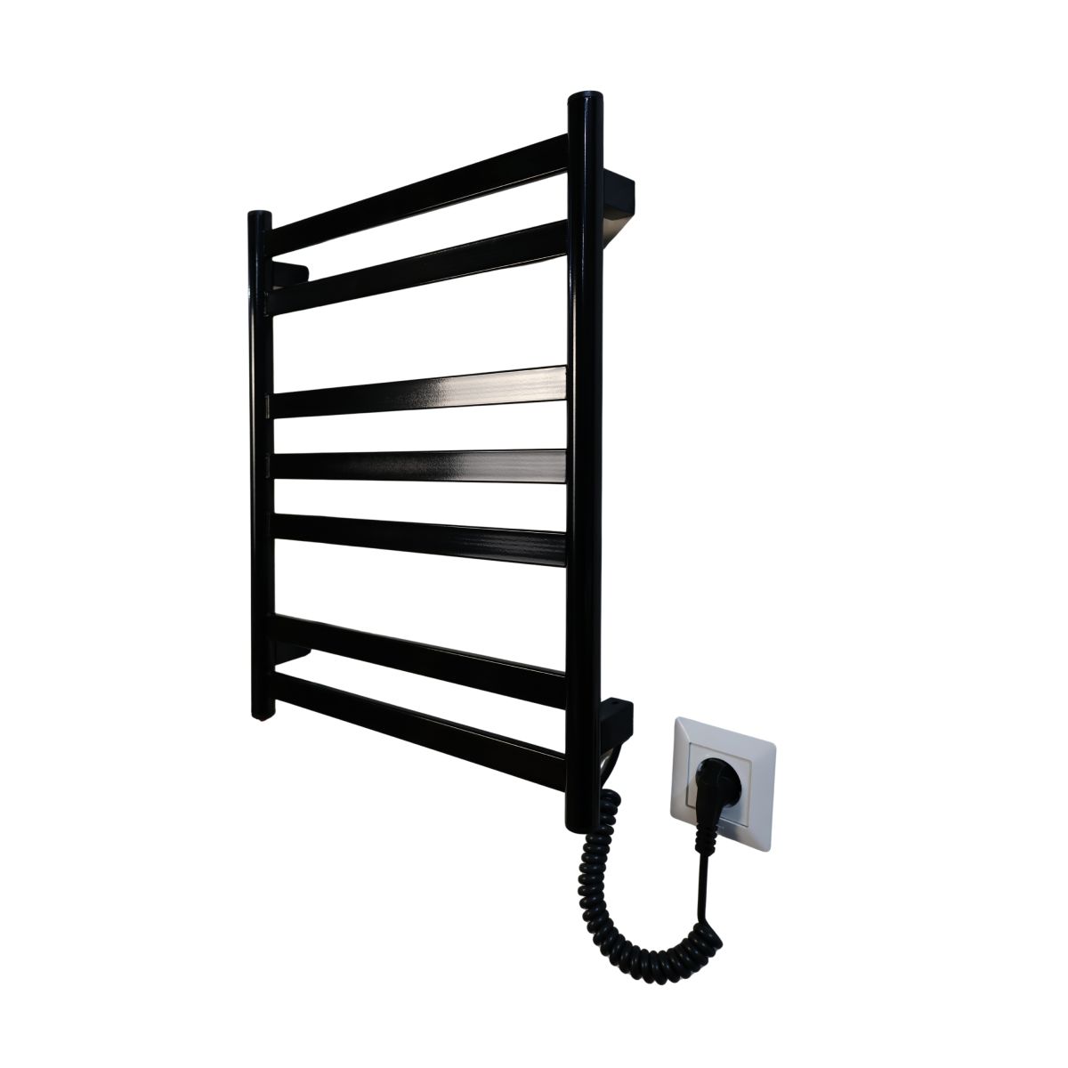 Рушникосушарка електрична Carino MIA з кнопкою Чорний глянець 590*490