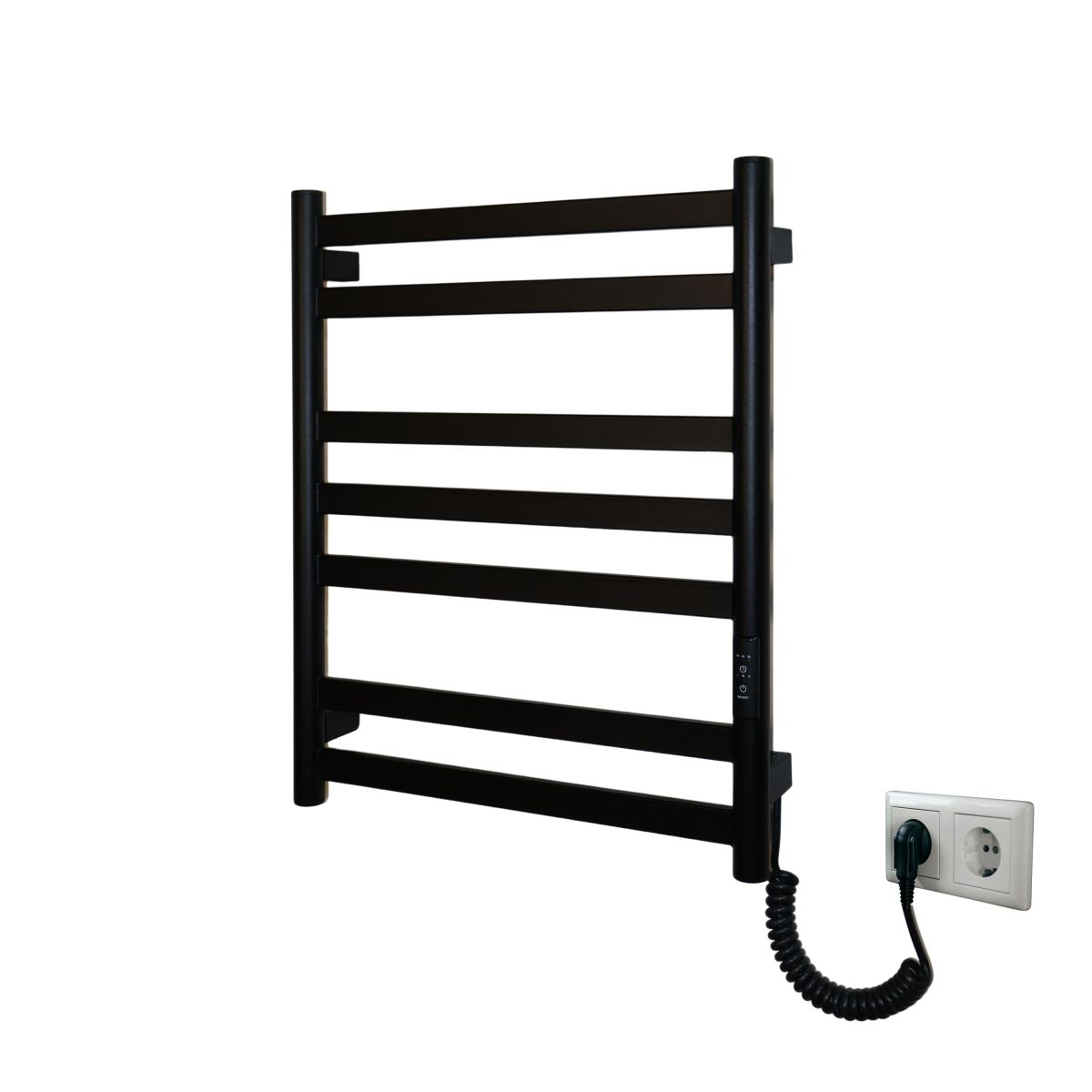 Полотенцесушитель электрический Carino MIA с контроллером Черный матовый 590*490
