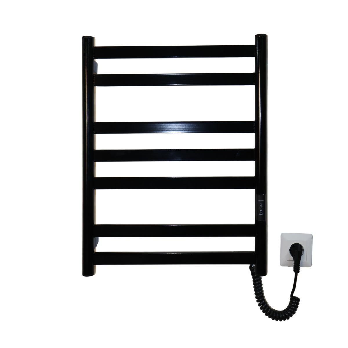 Полотенцесушитель электрический Carino MIA с контроллером Черный глянец 590*490