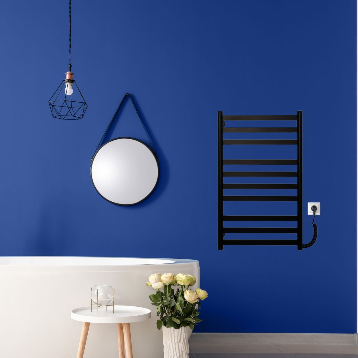 Рушникосушарка електрична Carino MIA з кнопкою Чорний матовий 790*490