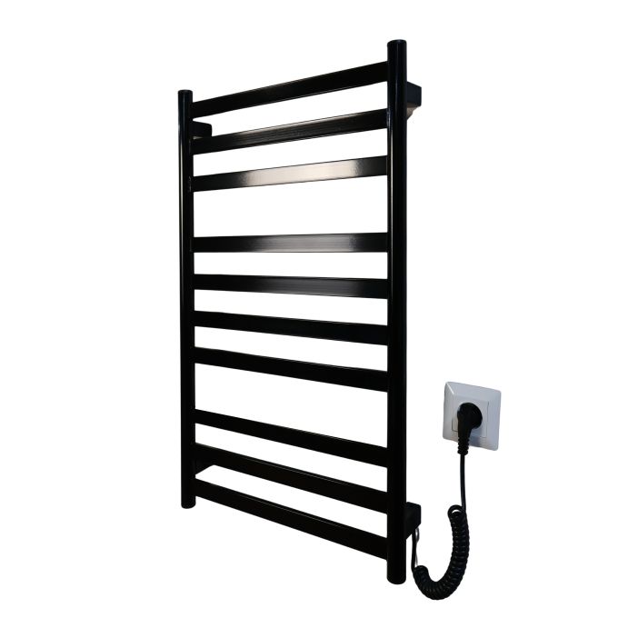 Рушникосушарка електрична Carino MIA з кнопкою Чорний глянець 790*490