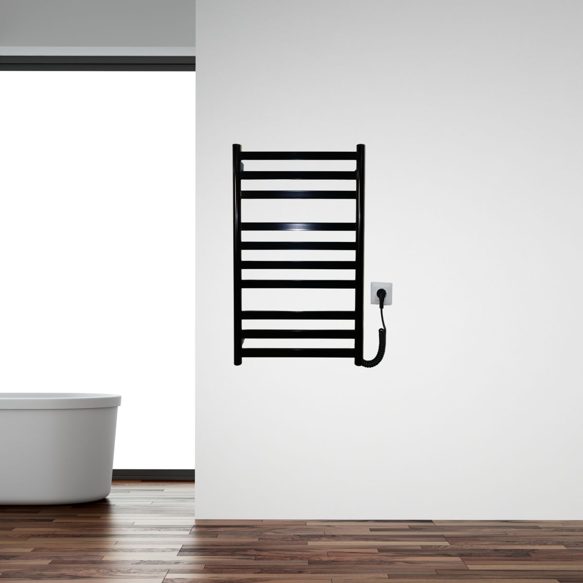 Рушникосушарка електрична Carino MIA з кнопкою Чорний глянець 790*490