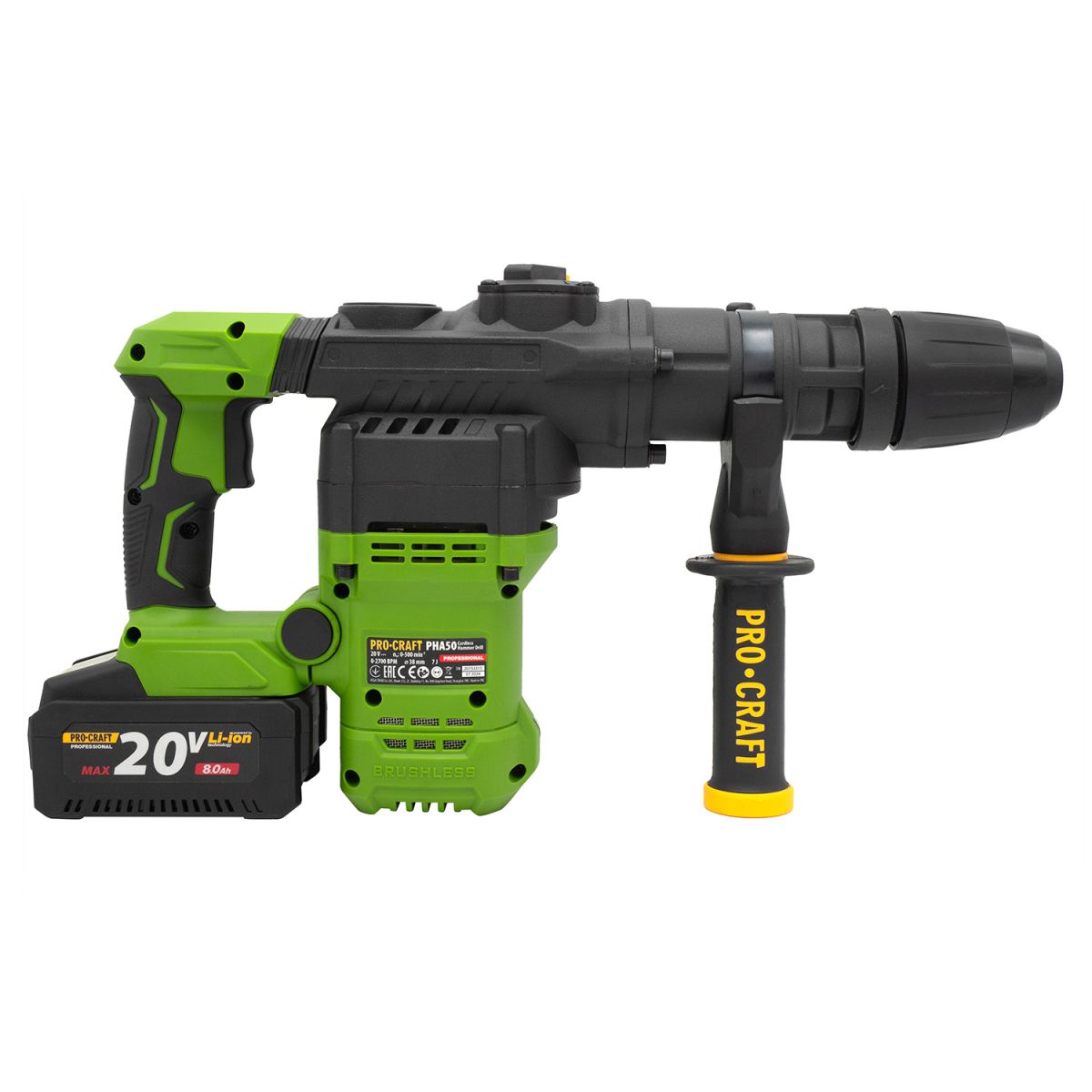 Акумуляторний перфоратор Procraft PHA50 Кейс (з 1 акб та ЗП)
