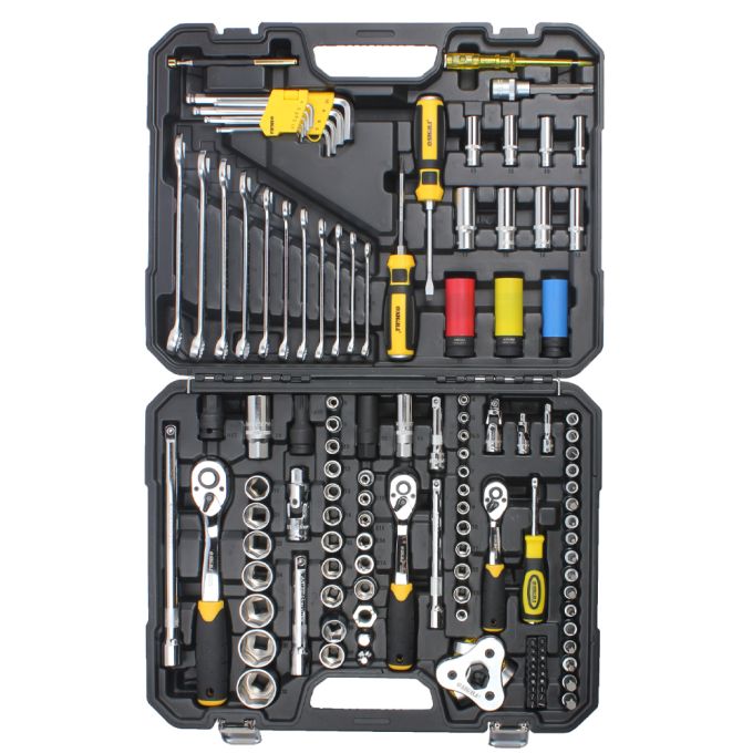 Набір насадок торцевих і біти, ключів, інструментів ¼" ⅜" ½" 128шт CrV SIGMA (6003791)