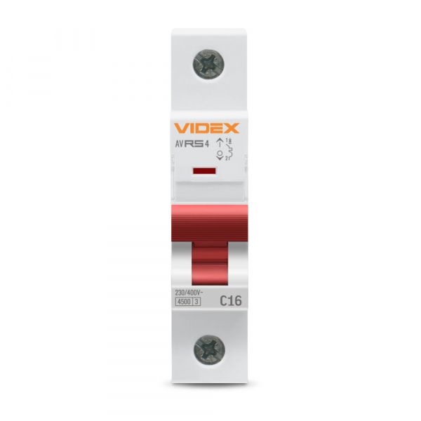 Автоматичний вимикач RS4 VIDEX RESIST 1п 16А С 4,5кА