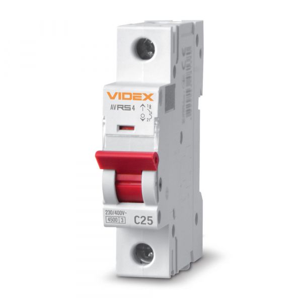 Автоматический выключатель RS4 VIDEX RESIST 1п 25 А с 4,5 кА