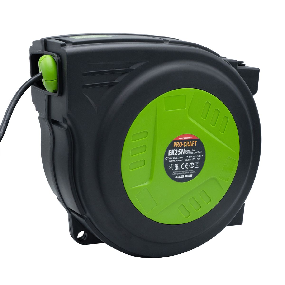 Подовжувач на котушці Procraft EK25N 3x1,5мм² 25 м