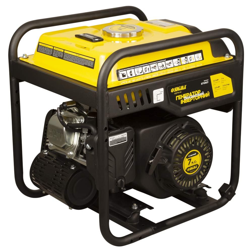 Генератор інверторний бензиновий 220В 2.2/2.5кВт 7л 4-х тактний ручний запуск SIGMA (5710821)