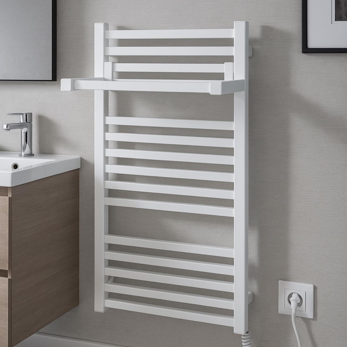 Поличка для рушникосушарки Carino LORENZO, коротка, Білий глянець