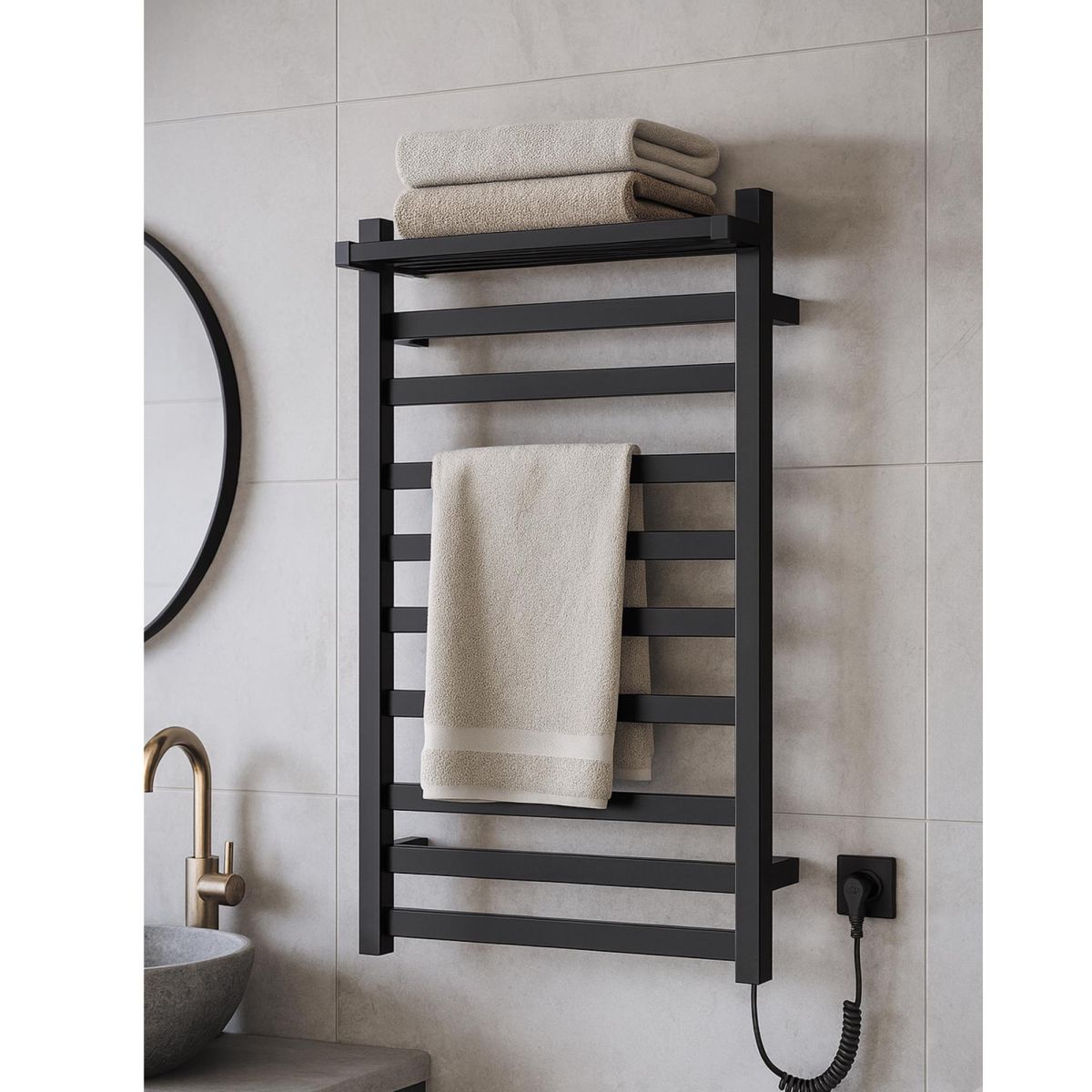 Поличка для рушникосушарки Carino RICARDO, коротка, Чорний мат