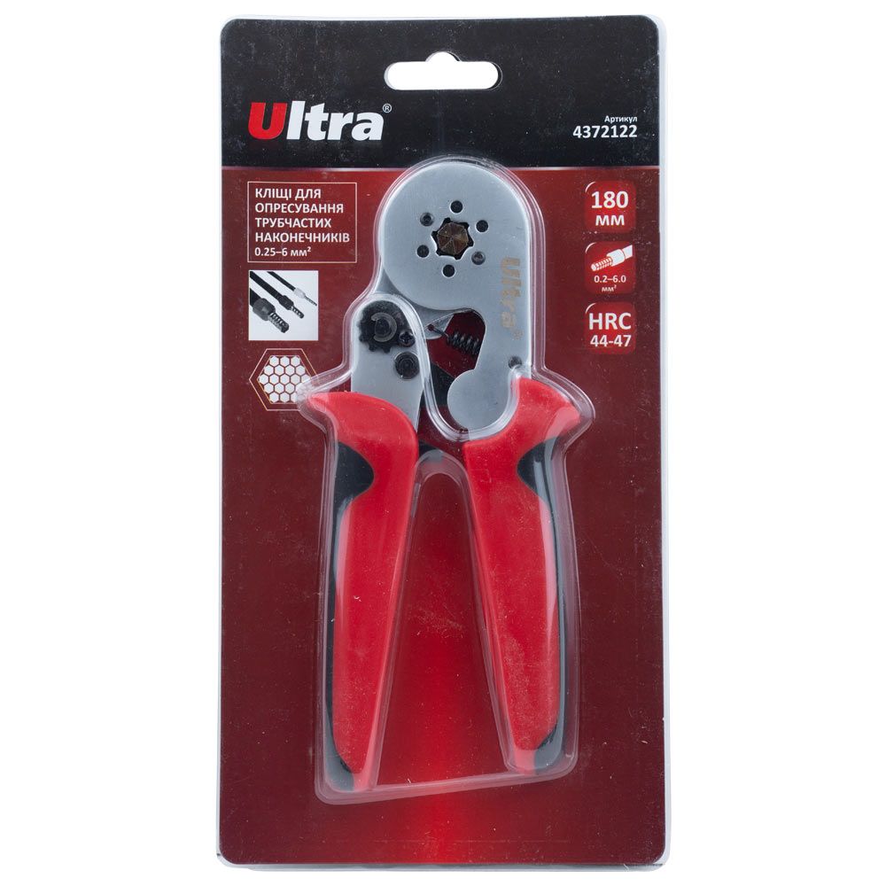 Кліщі для обпресування трубчастих наконечників 0.25-6мм² (шестигранник) ULTRA (4372122)