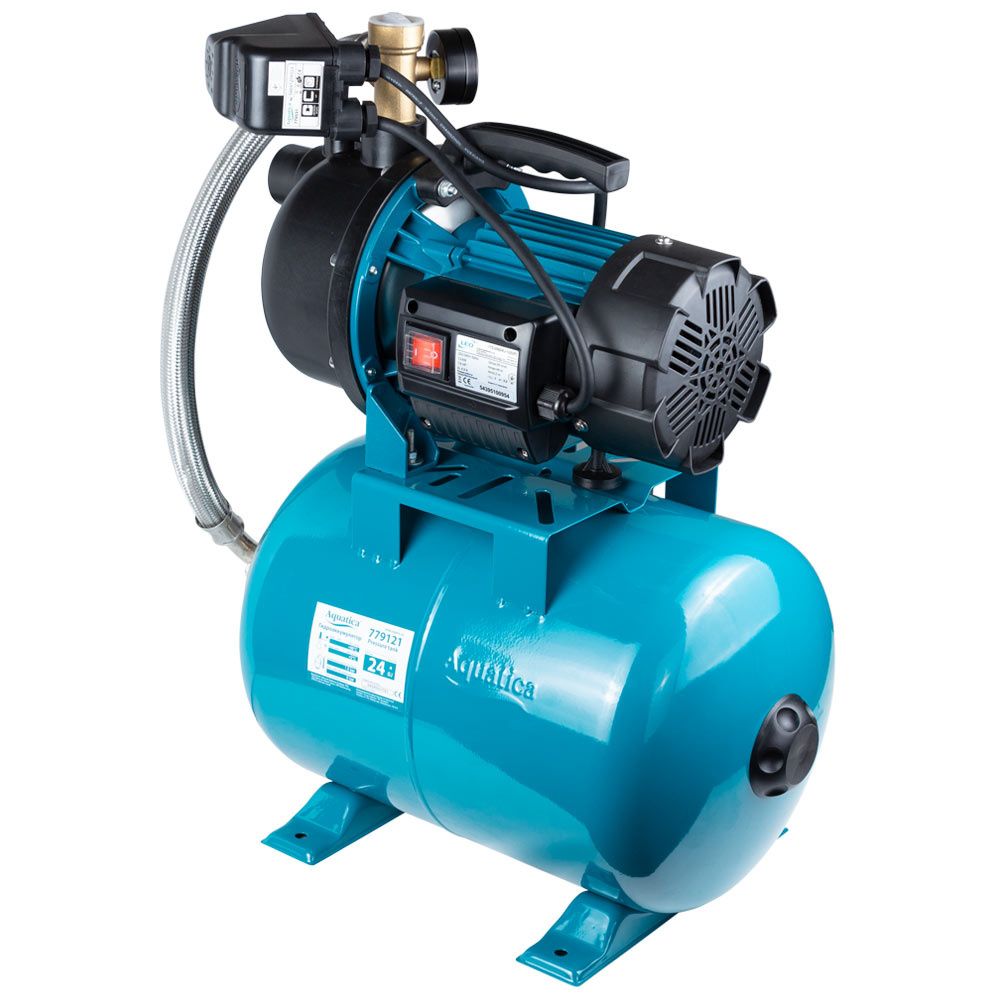 Станція 1.2КВт Hmax 48м Qmax 80л/хв пластик (самовсмоктуючий насос) 24л Україна AquaticaLEO EKJ-1202