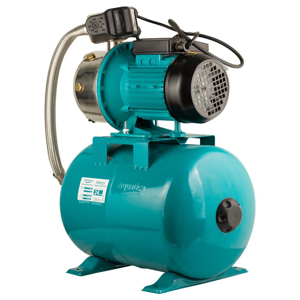 Станція 1.1кВт Hmax 50м Qmax 60л/хв (самовсмоктуючий насос нерж) 24л Україна AQUATICA JETSa100A5/UA