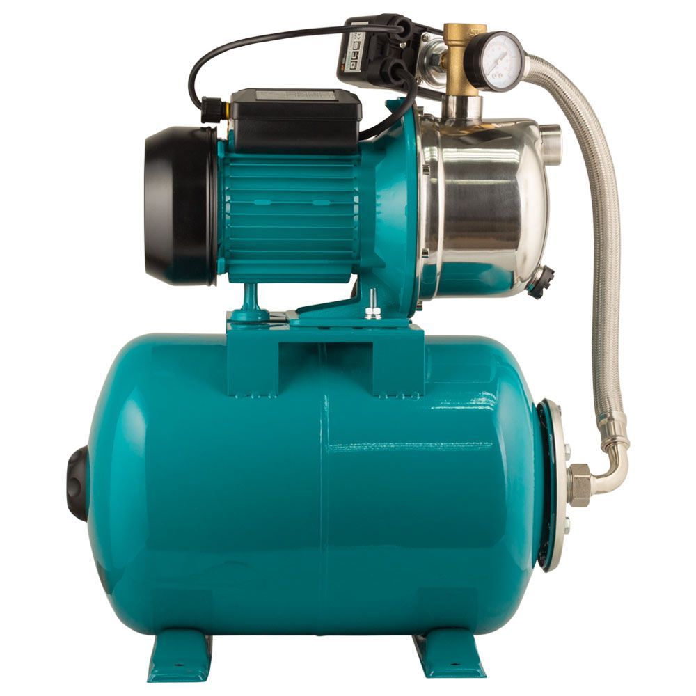 Станція 1.1кВт Hmax 50м Qmax 60л/хв (самовсмоктуючий насос нерж) 24л Україна AQUATICA JETSa100A5/UA