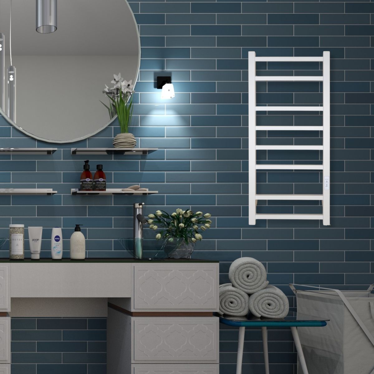 Рушникосушарка електрична Carino FABIA з контроллером Білий мат 790*370