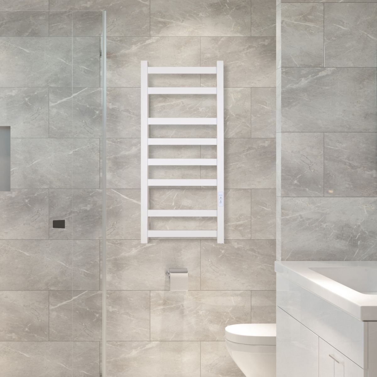 Рушникосушарка електрична Carino LUCA з контроллером Білий мат 790*370