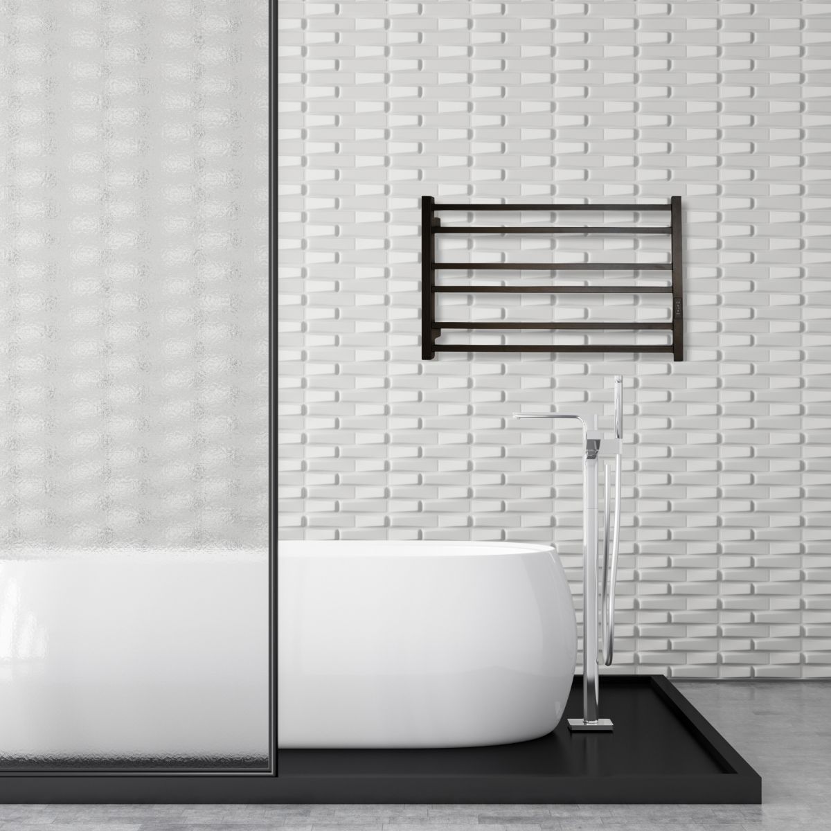 Рушникосушарка електрична Carino MICHELE з контроллером Чорний мат 490*790