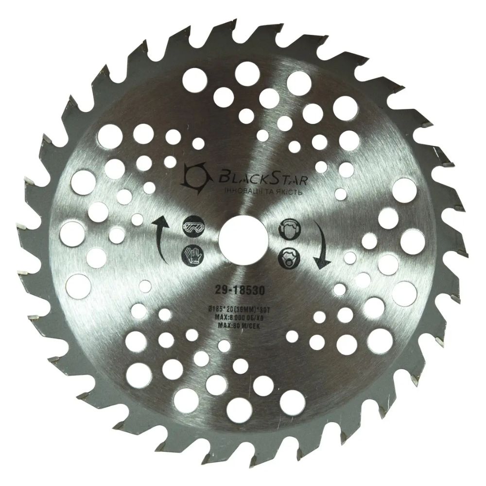 Пиляльний диск по деревині 185*20*30Z(адаптер 16мм) "BlackStar"
