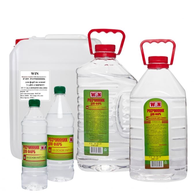 Розчинник для фарб на основі Уайт-спіриту ТМ WIN 1л (0,58 кг)