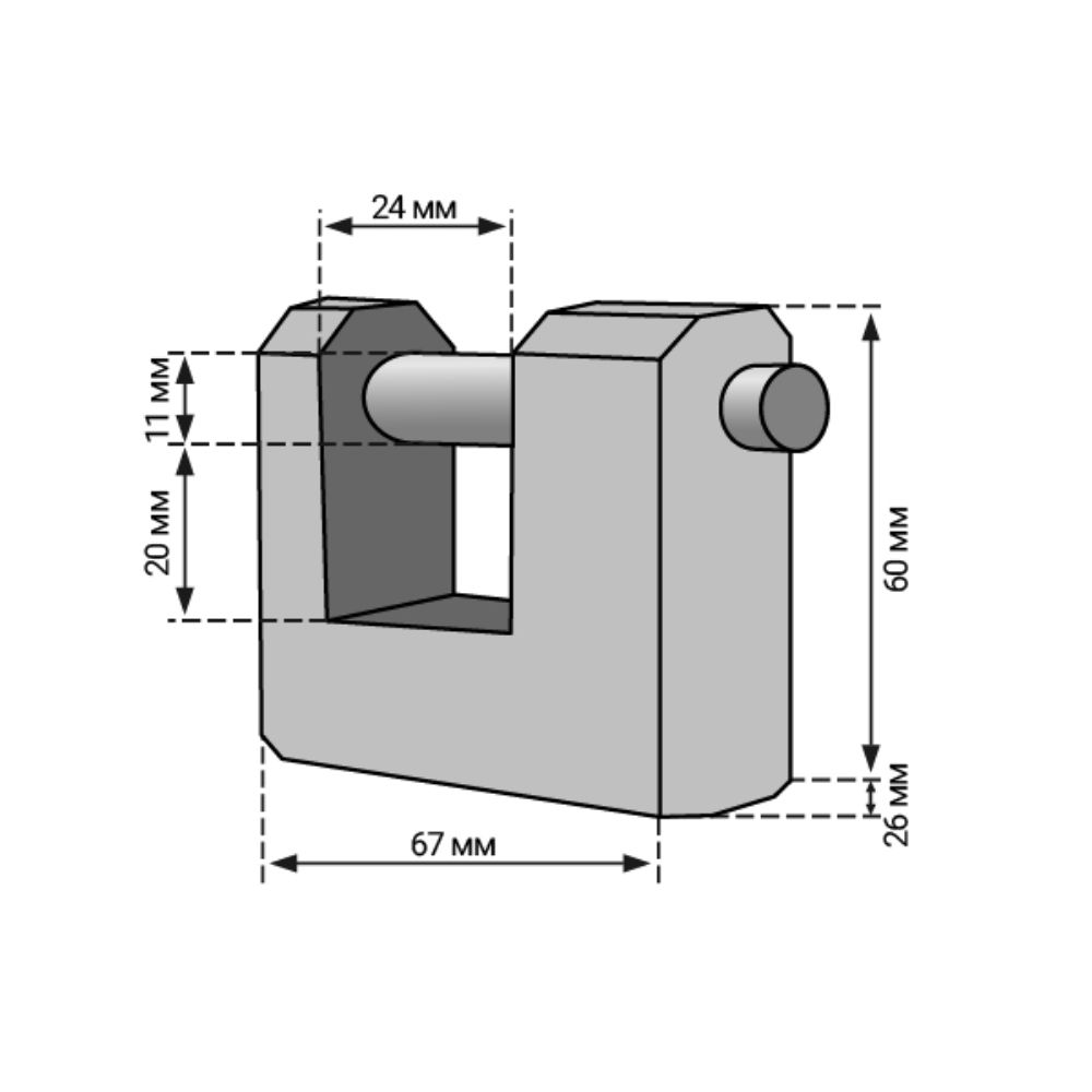 Замок навісний CLASS IN-470 (70 мм, 3 ключа)