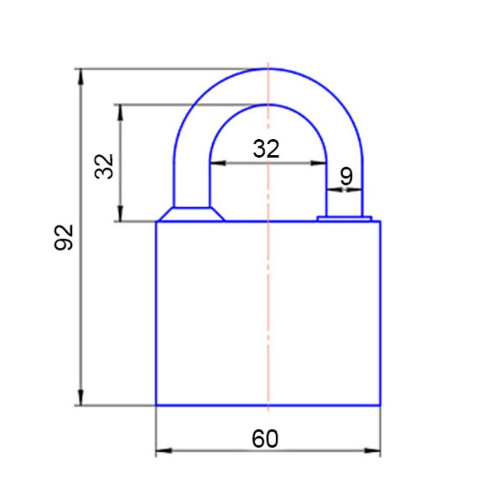 Замок навісний APECS PD-03-60 (3 ключа)