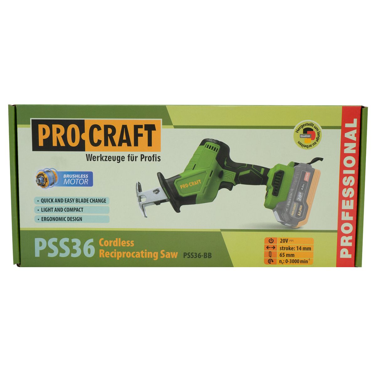 Акумуляторна шабельна пила Procraft PSS36 (без акб та зп)