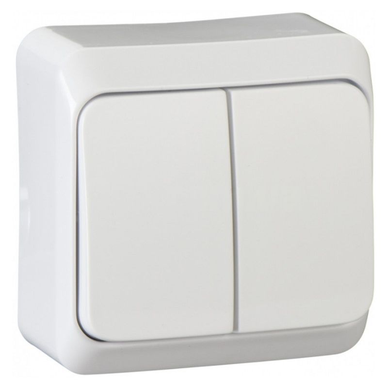 Вимикач 2-кл. зовнішнього монтажу IP20 Prima Schneider Electric білий