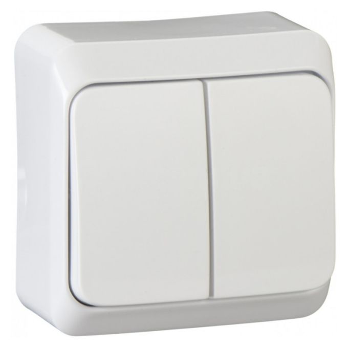 Вимикач 2-кл. зовнішнього монтажу IP20 Prima Schneider Electric білий