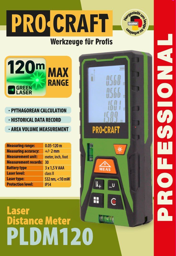 Лазерний далекомір Procraft PLDM120