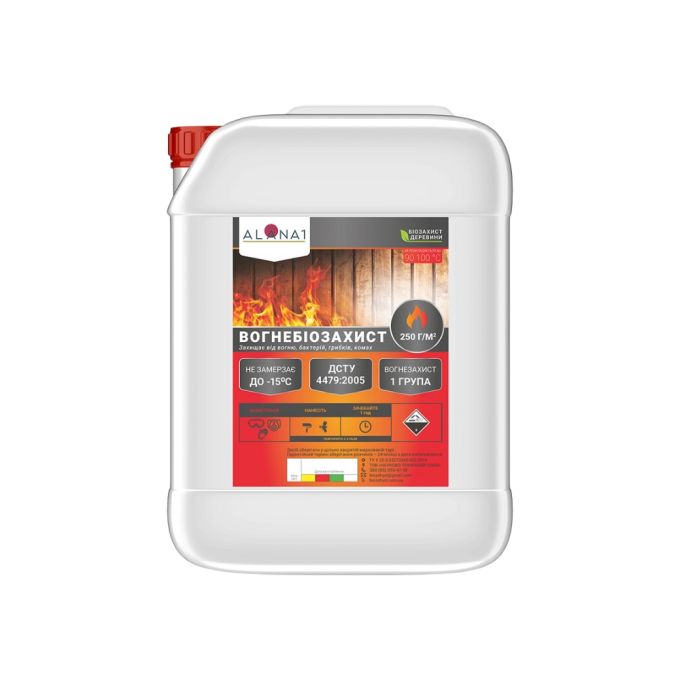 Засіб вогнебіозахисний, готовий розчин АЛАНА-1 червоний, 5кг