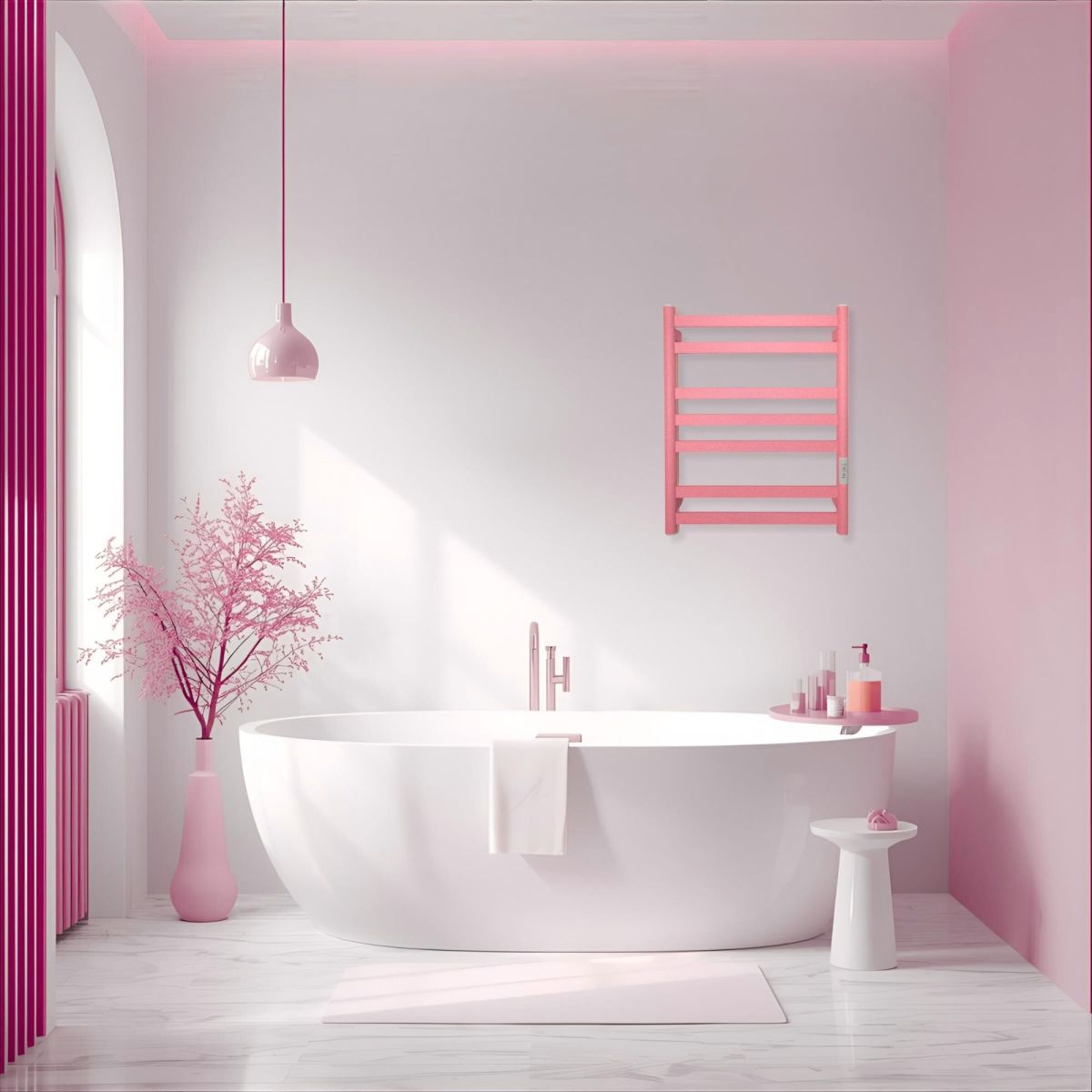 Рушникосушарка електрична Carino MIA з контроллером Рожевий крокодил 590*490