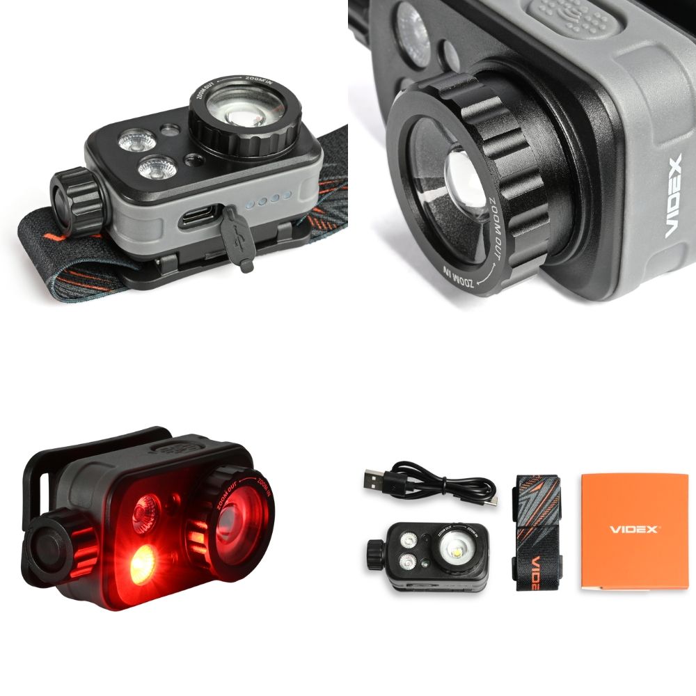 Налобний світлодіодний ліхтарик VIDEX VLF-H046Z 500Lm 5000K