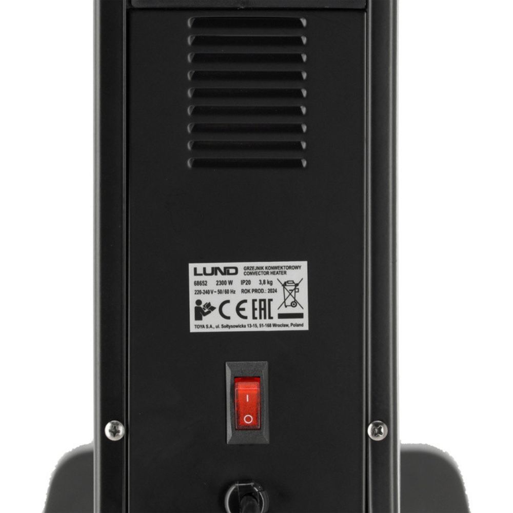 Обігрівач конвекторний LUND від ел.мережі- 230 В, 3 регулюв режими- 1,1,3 і 2,3 кВт з вентилятором