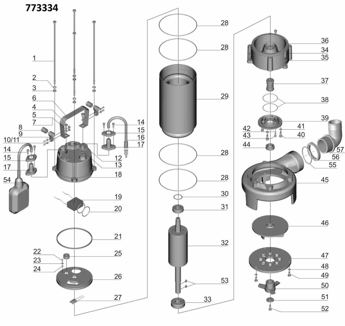 Насос каналізаційний 1.8кВт Hmax 10м Qmax 400л/хв (з ножем) AQUATICA (773334)