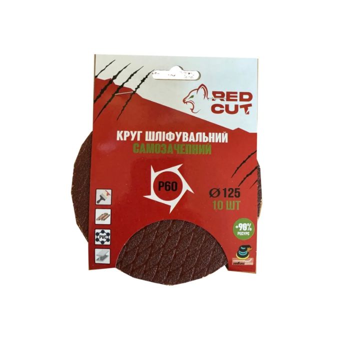 Круг шліфувальний самозачепний  д.125мм Р60 Тип РОМБ "Red Cut"