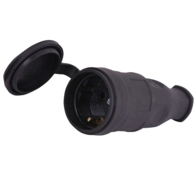 Розетка однофазна з\к з заглушкою каучук IP 44 Lezard