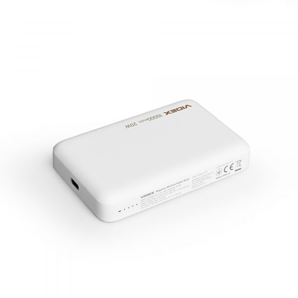 Повербанк з бездротовою зарядкою 10000mAh VIDEX VPB-331 PD20W White