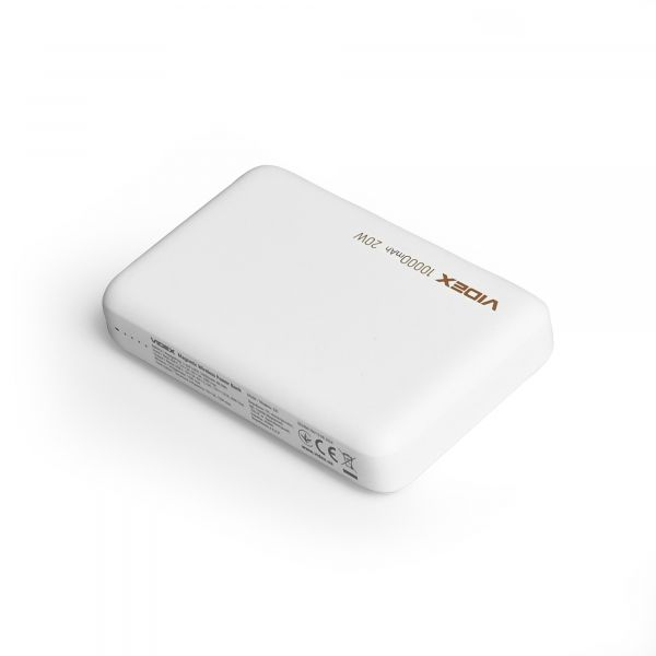 Повербанк з бездротовою зарядкою 10000mAh VIDEX VPB-331 PD20W White