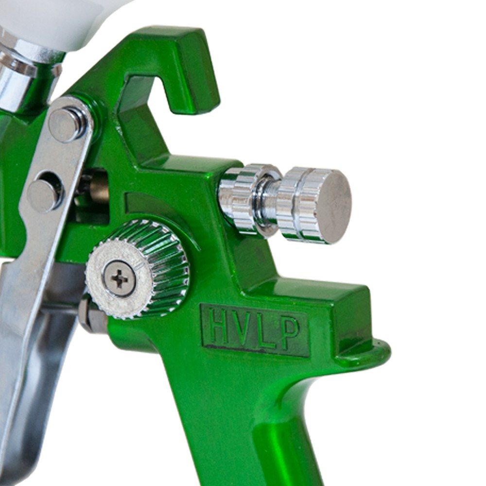 Фарборозпилювач HVLP Ø1.4мм 140-280л/хв 3бар в/б 600мл (пласт) + редуктор зелений SIGMA (6812081)