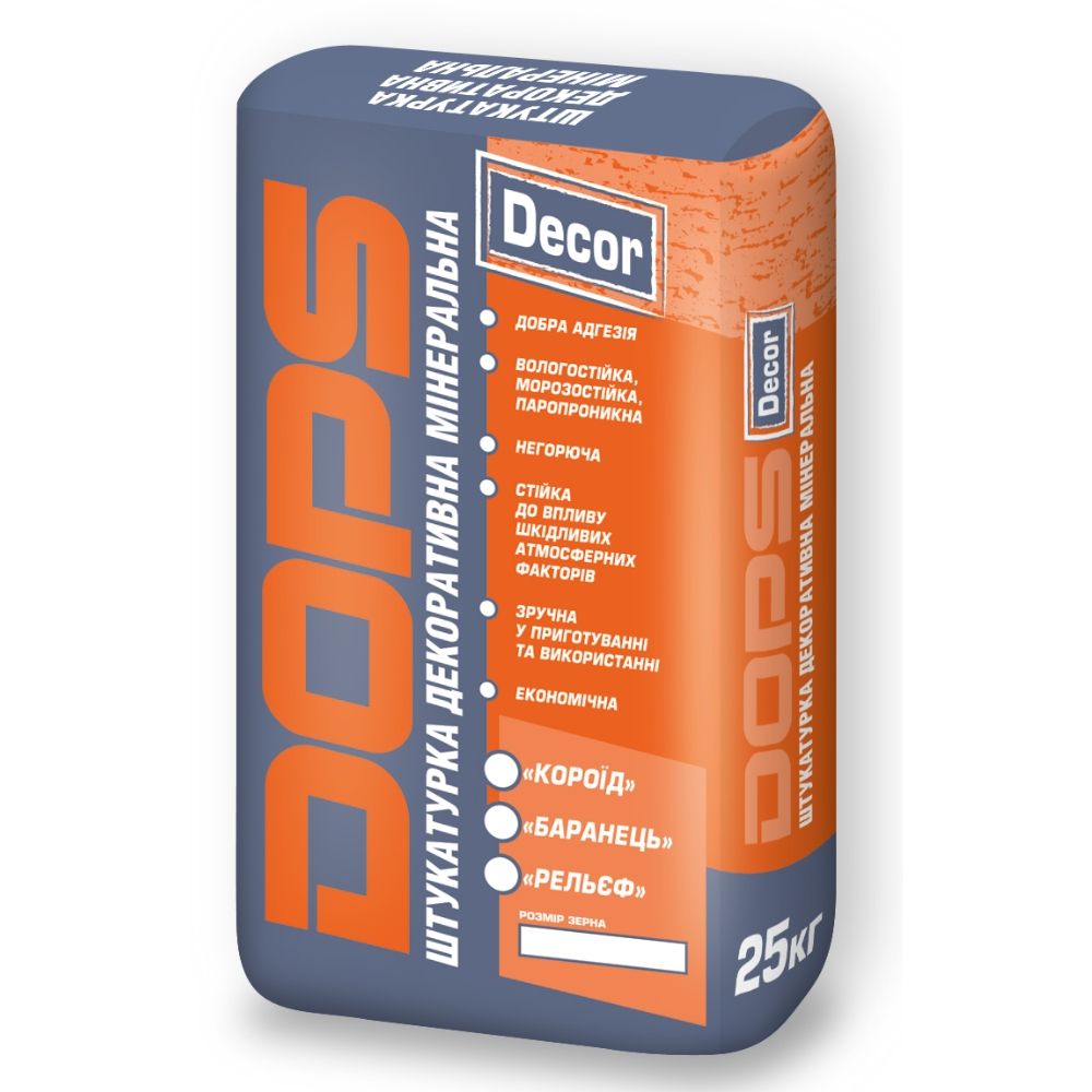Штукатурка декоративна мінеральна DOPS DECOR “Баранець” 1,5 мм (25кг)