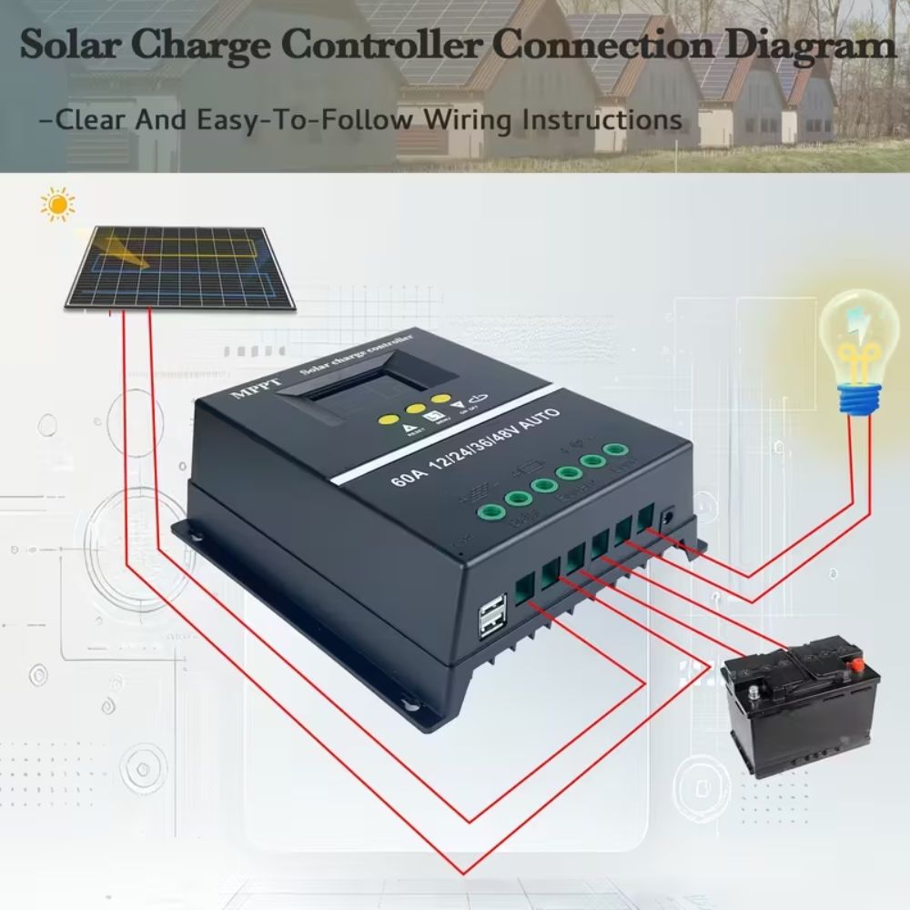 Високопотужний сонячний регулятор заряду з двома USB-портами - 100A