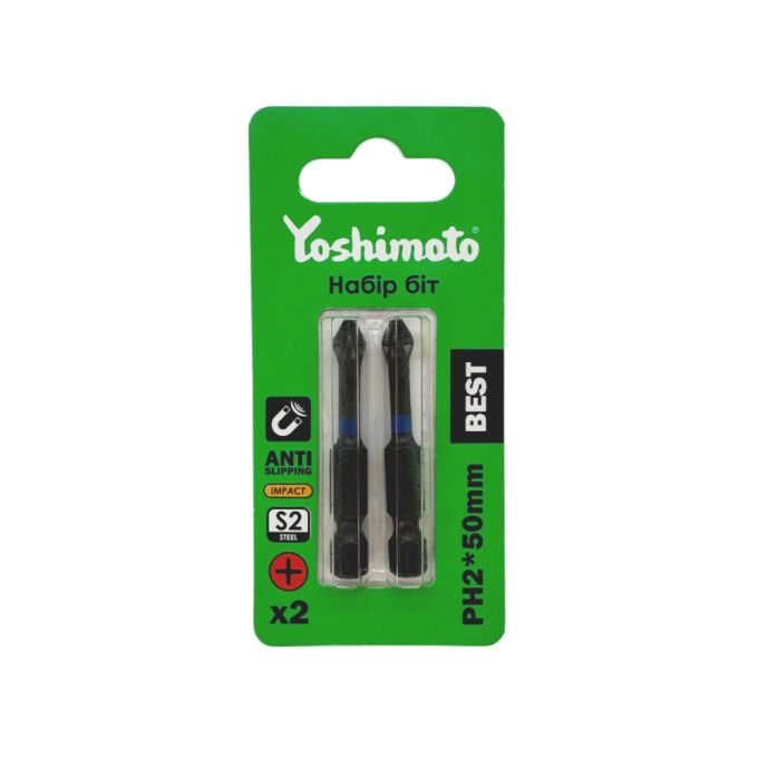 Біта ударна торсіонна магнітна Yoshimoto, PH2x50мм, S2, 2шт