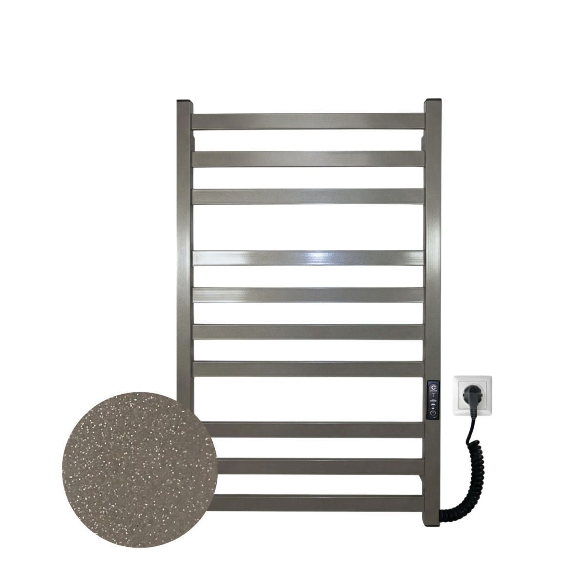 Рушникосушарка електрична Carino RICARDO з контроллером Сірий металік 790*490