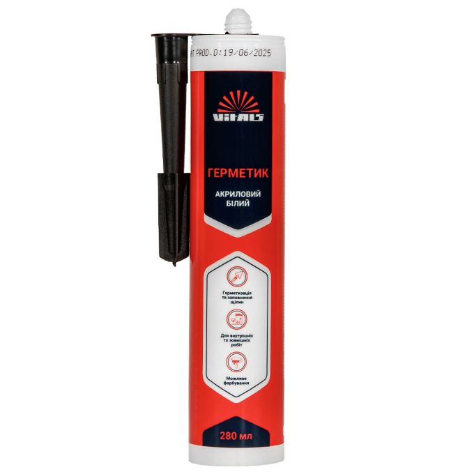 Герметик акриловий білий 280 мл Vitals Fix