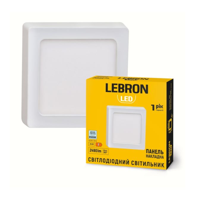 LED світильник LEBRON L-PSS-2465, 24W, нак-ний, 6500K, з блоком живлення.