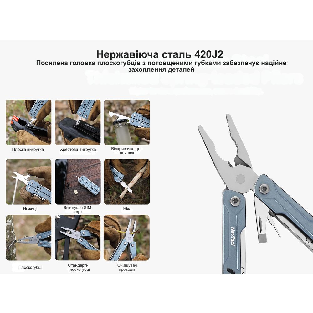 Мультитул NexTool Mini Sailor Pliers S11 блакитний