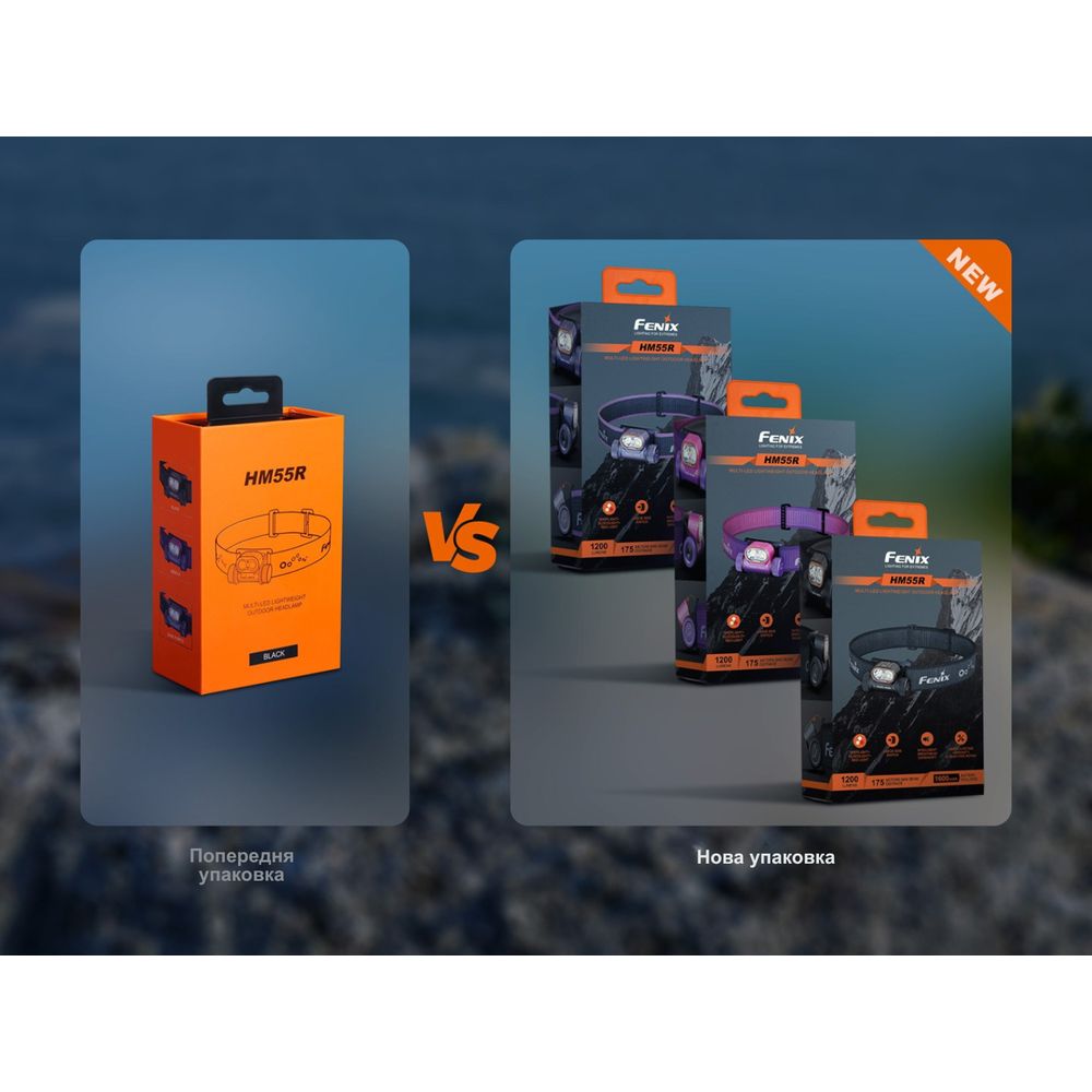 Ліхтар налобний Fenix HM55R, чорний